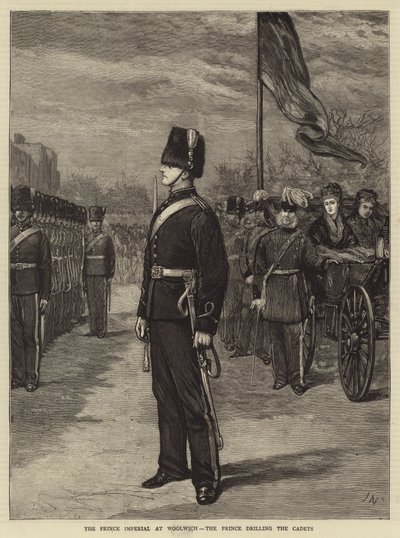 Der Prinz Imperial in Woolwich, der Prinz drillt die Kadetten von Joseph Nash